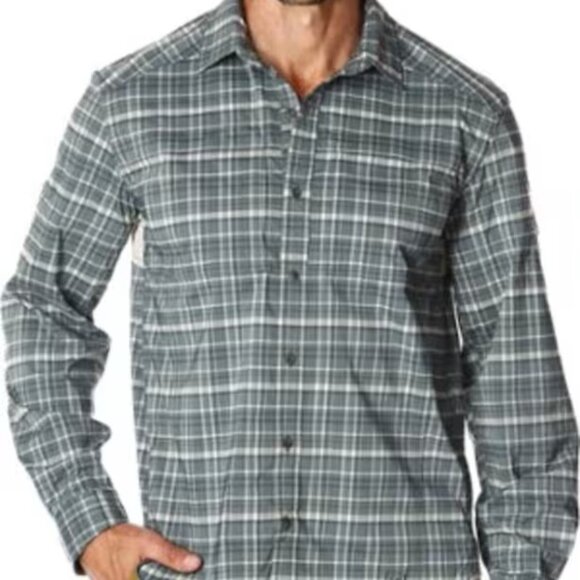 REI Sahara Tech Plaid Shirt Men XXL Vented Button Up Long Sleeve UPF 50 Travel - Picture 1 of 16